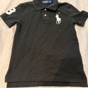 Polo by Ralph Lauren Boys' Black Polo Shirt with White Logo